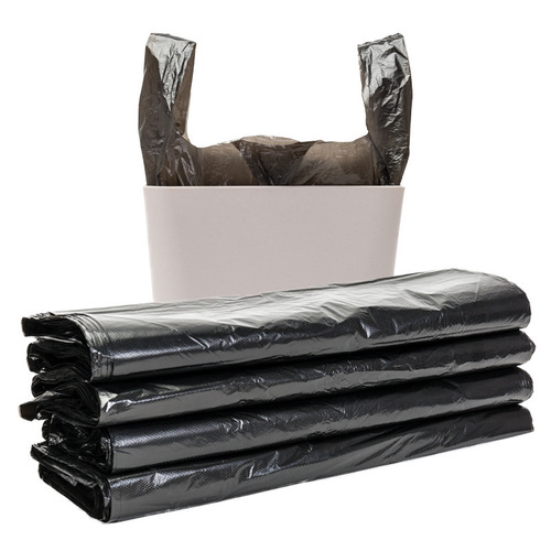 Disposable black household vest-style garbage bag thickened portable hotel kitchen office storage plastic bag