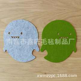 毛毡鼠标垫简约纯色可爱卡通办公创意毛毡垫防滑垫可加公司logo