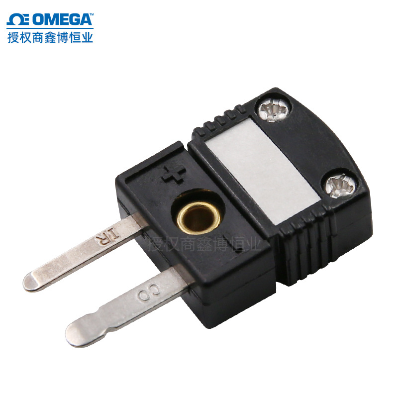 美国欧米热电偶插头SMPW-J-M黑色端子J型炉温测试线接插件连接器