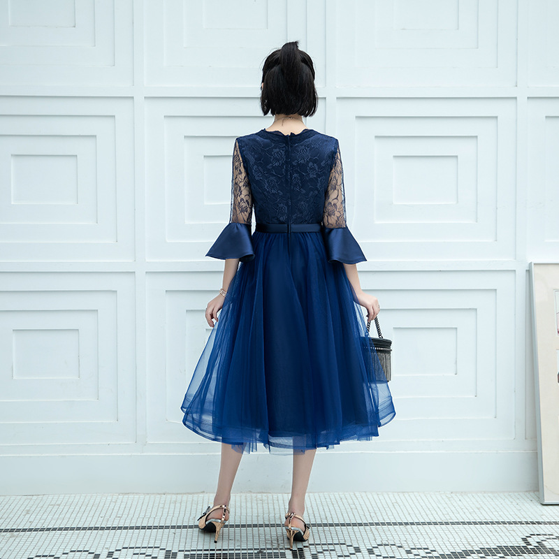 Vestidos de noche que se pueden usar diariamente, nuevo estilo 2026, elegante vestido midi de encaje para figuras pequeñas, efecto adelgazante, disponible para dropshipping. image 4
