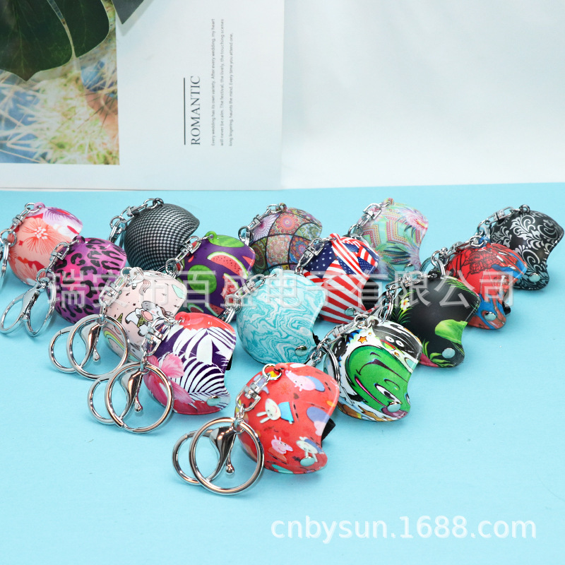 Cross-Border Wind-Breaking Duck Motorcycle Hat Keychain Helmet Bamboo Dragonfly Car Pendant Creative Gift Manufacturer Jewelry