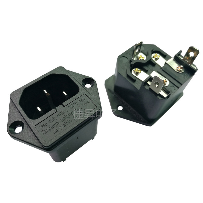 双保险二合一插座 卡式二合一带保险AC电源插座 锁式二合一插座