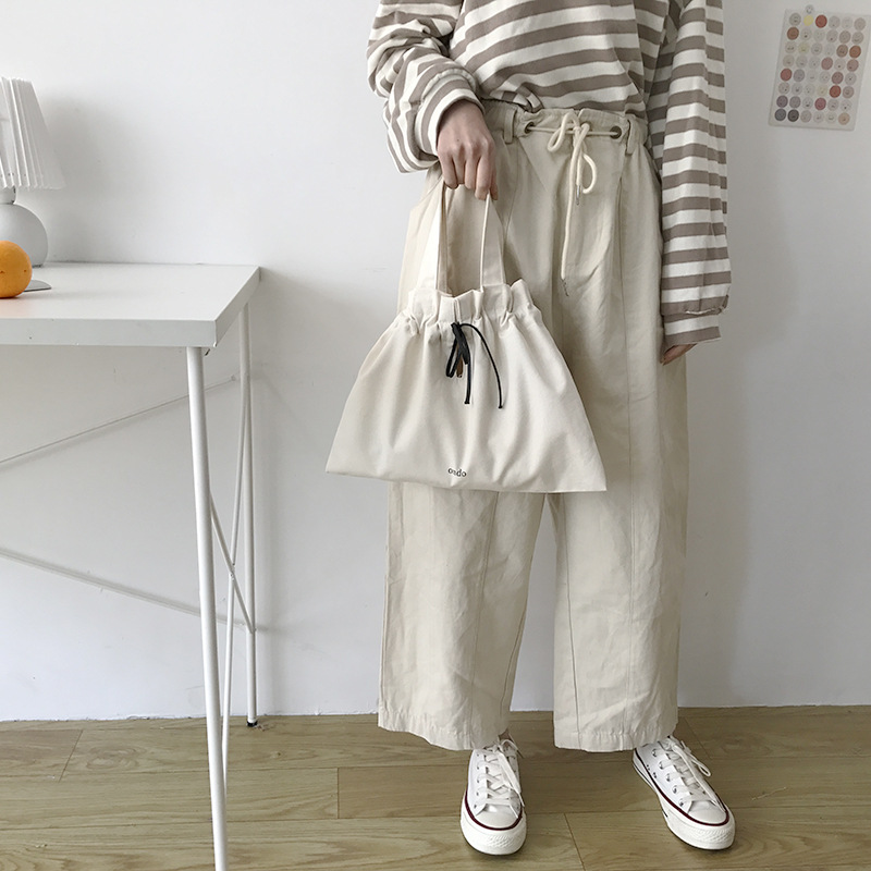 Yeyu/estilo japonés pequeña mano que lleva bolsa de lona bolso de las mujeres bolso de la moneda del todo-fósforo ocasional del bolso