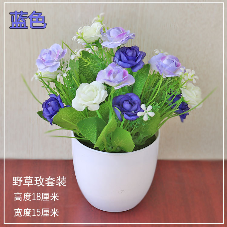 Suministro directo de fábrica tela de seda flor artificial bonsai decoración de escritorio flor falsa olla artificial decoración interior flor decorativa