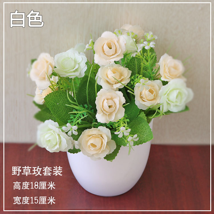 Suministro directo de fábrica tela de seda flor artificial bonsai decoración de escritorio flor falsa olla artificial decoración interior flor decorativa