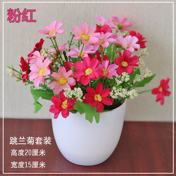 Suministro directo de fábrica tela de seda flor artificial bonsai decoración de escritorio flor falsa olla artificial decoración interior flor decorativa