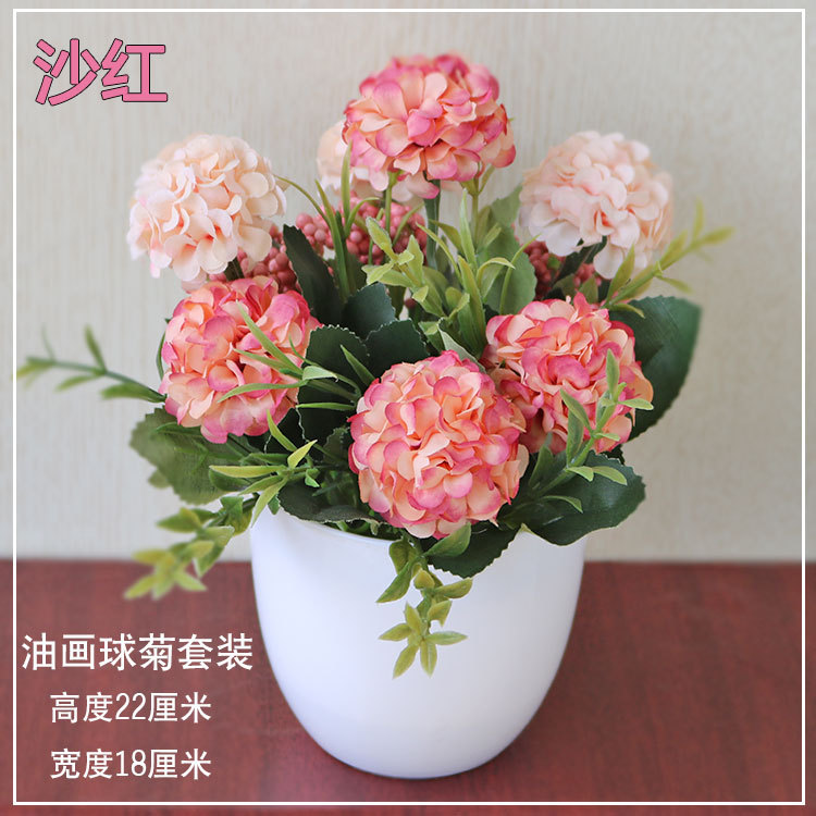 Suministro directo de fábrica tela de seda flor artificial bonsai decoración de escritorio flor falsa olla artificial decoración interior flor decorativa