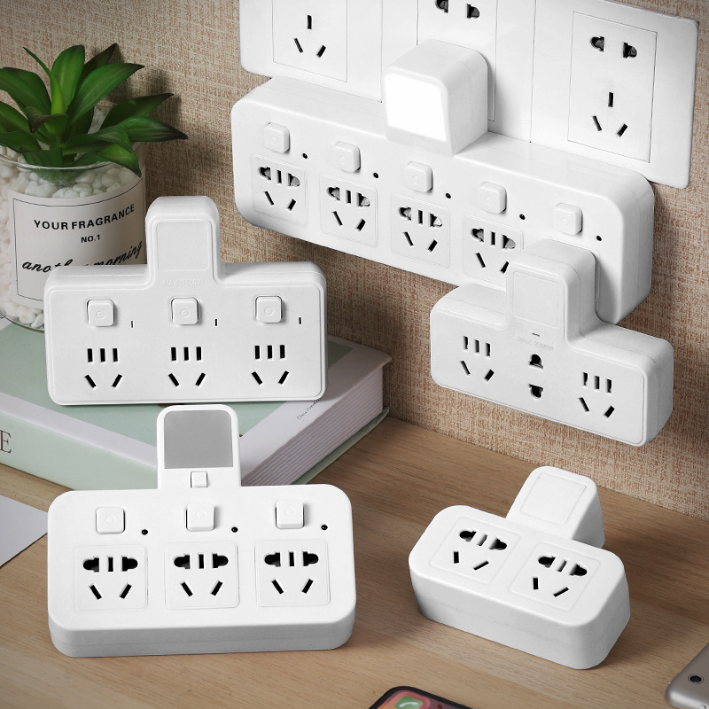 Multifunctional safety door night light USB charging converter wall switch expands one turn multi-socket plug wiring