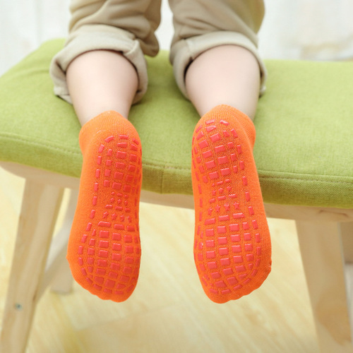 Children's Anti-Slip Floor Socks for Toddlers, 100% Cotton Indoor Trampoline Socks, Playground Parent-Child Early Education Floor Socks
