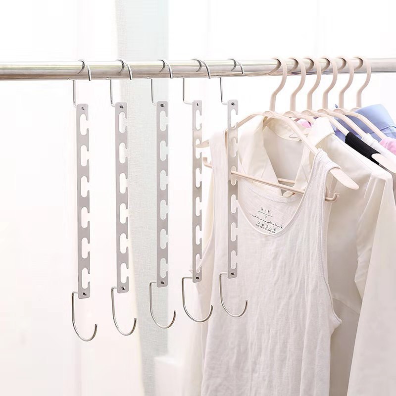Suministro exclusivo transfronterizo de fabricantes: perchas mágicas de acero inoxidable en stock, perchas metálicas plegables multifuncionales con gancho portátil.