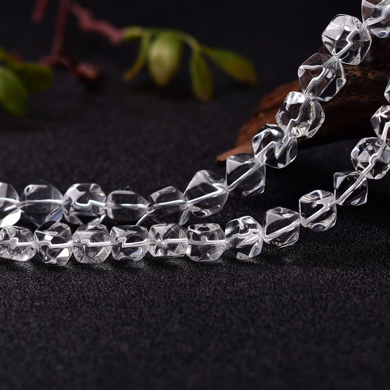 Natural White Crystal Diamond Square semi-finished tea crystal with loose beads DIY bracelet necklace jewelry with beads Natural White Crystal Diamond Square semi-finished tea crystal with loose beads DIY bracelet necklace jewelry with beads