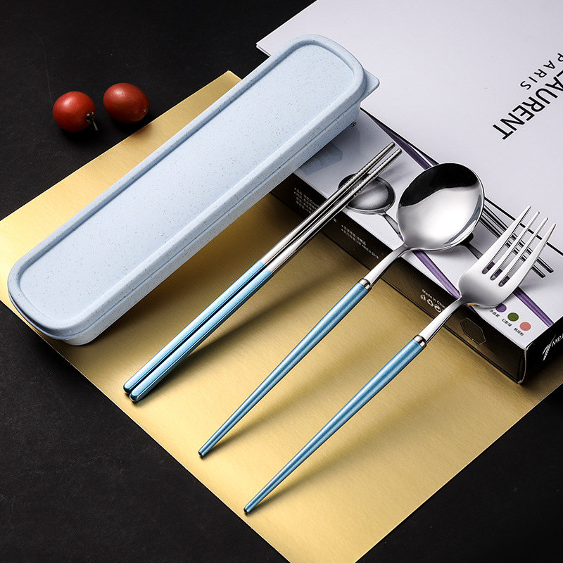 Portugal 304 portátil vajilla traje cuchara Tenedor palillos Nordic viaje casa Estudiante Adulto regalo