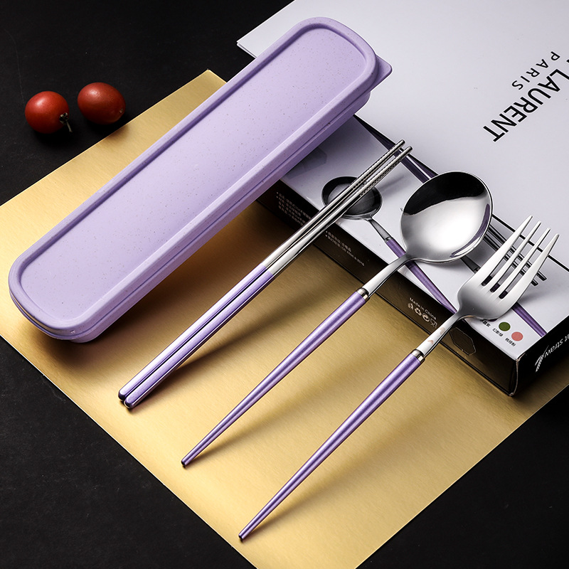 Portugal 304 portátil vajilla traje cuchara Tenedor palillos Nordic viaje casa Estudiante Adulto regalo