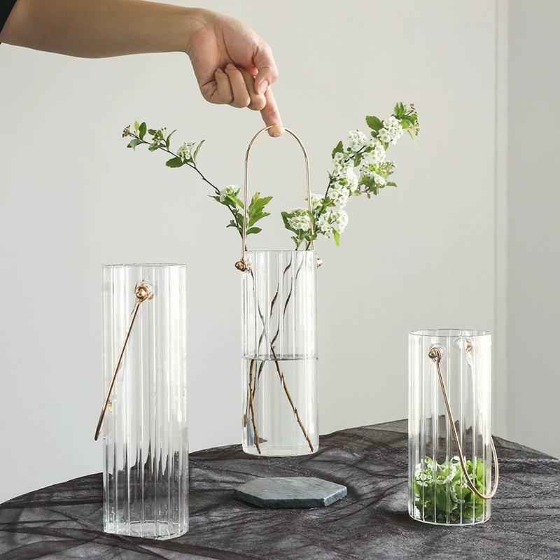 Стеклянная ваза (Shiyuan) Nordic простой высокий цилиндр, прозрачная, 24×13×16 см