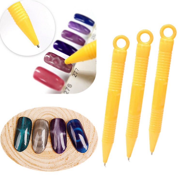 Herramientas de uñas al por mayor pluma de imán de ojo de gato de doble cabeza pluma magnética Plum Blossom marca modelado magnético pluma mágica pluma magnética