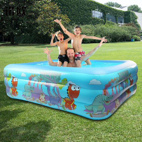 Cartoon dinosaur large children's swimming pool household baby inflatable swimming pool baby adult family bathing pool