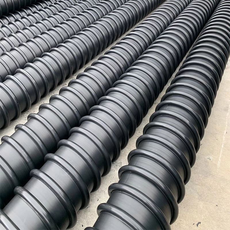 HDPE增强缠绕排水管螺旋波纹管B型结构壁增强管克拉管厂家批发