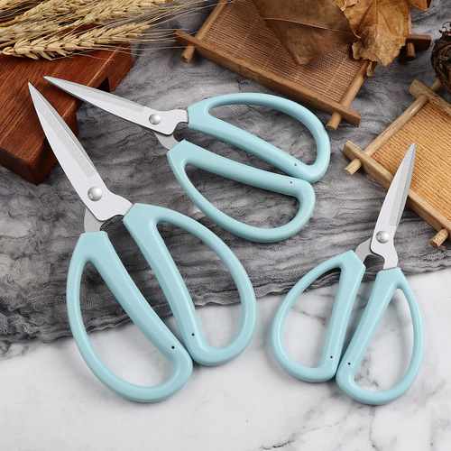 Stainless steel household scissors, office study student scissors, plastic handle scissors, cloth scissors, thread scissors, pointed tip DIY small scissors