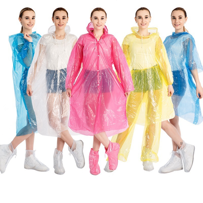 Disposable Raincoat Thickened Adult Manufacturer Direct Sales Student Scenic Area Rafting Outdoor Portable Poncho Transparent Wholesale