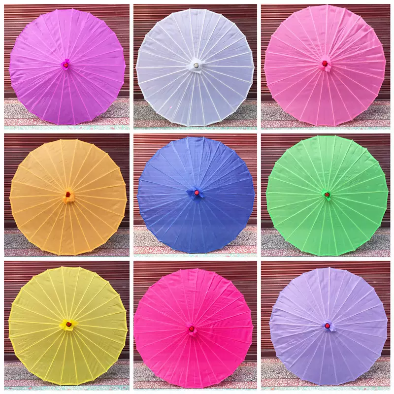 厂家批发 复古纯色工艺伞舞蹈道具伞DIY手绘画伞演出装饰伞