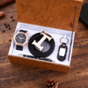 Set, quartz belt, watch, keychain, Birthday gift