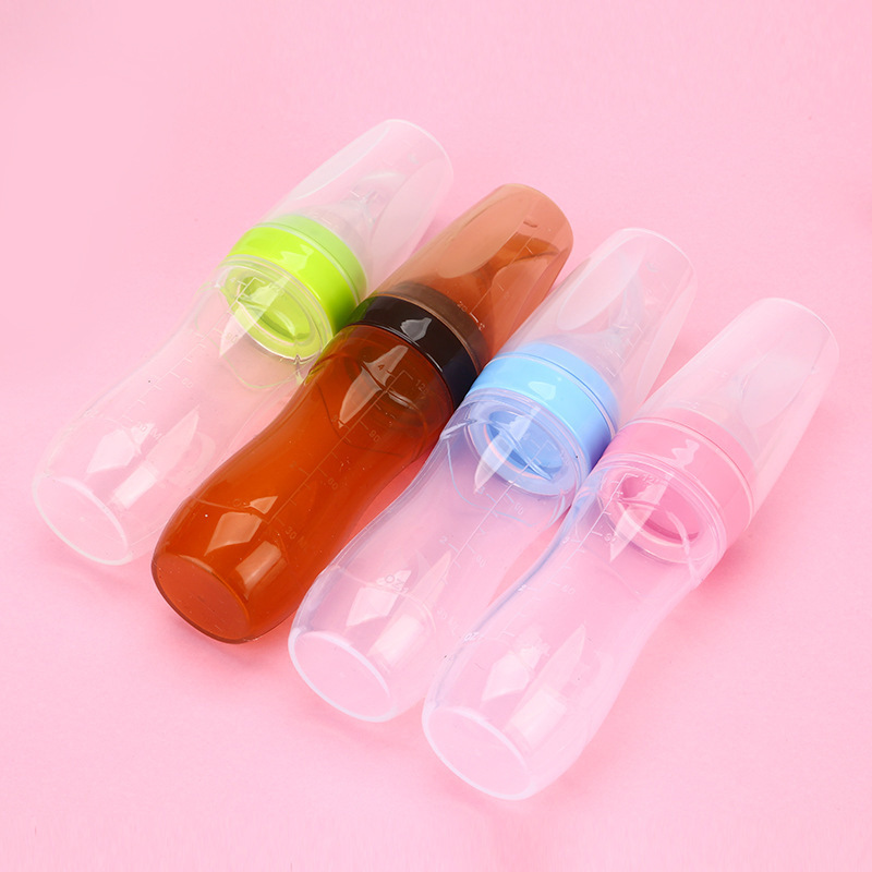 Baby Products 120ml Baby Bottle Silicone Spoon Baby Feeding Silicone Spoon Tableware Rice Paste Bottle Egg Custard Feeding