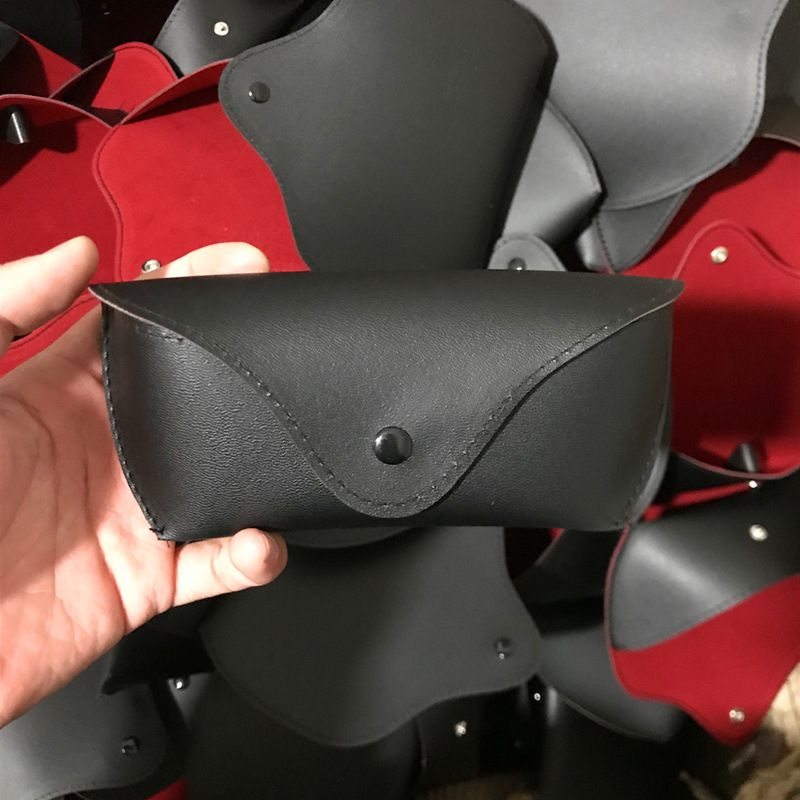 Factory Hot Sale Black Leather Glasses Case Sunglasses Case Leather Glasses Case Sunglasses Storage Box
