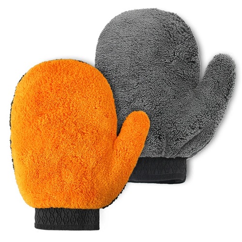 Car wash gloves, double-sided thickened coral velvet car cleaning gloves, thumb gloves, car cleaning tools