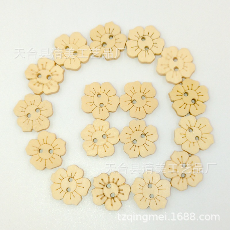 Suministro principal Yiwu Jiashan/botón de la ropa de los niños de madera natural/botón de la flor al por mayor