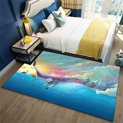 Avtomobil döşəmə paspasları — Carpet Living Room Bedroom Bedside - seabirds-and-fish-40x-60cm