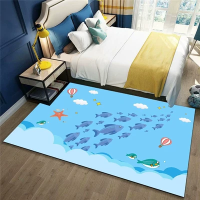 Avtomobil döşəmə paspasları – Bedside Carpet Tatami Fitness Floor - aerial-fish-40x-60cm