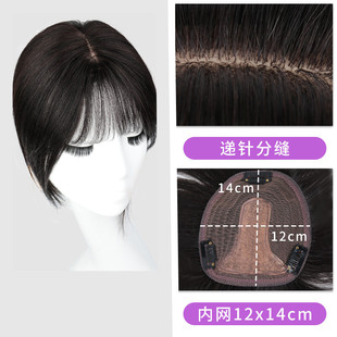 Factory Outlet Wig Female Real Hair Overhead Retro Cover White Hair Seamless Patch Natural Air Bangs Wig Sheet