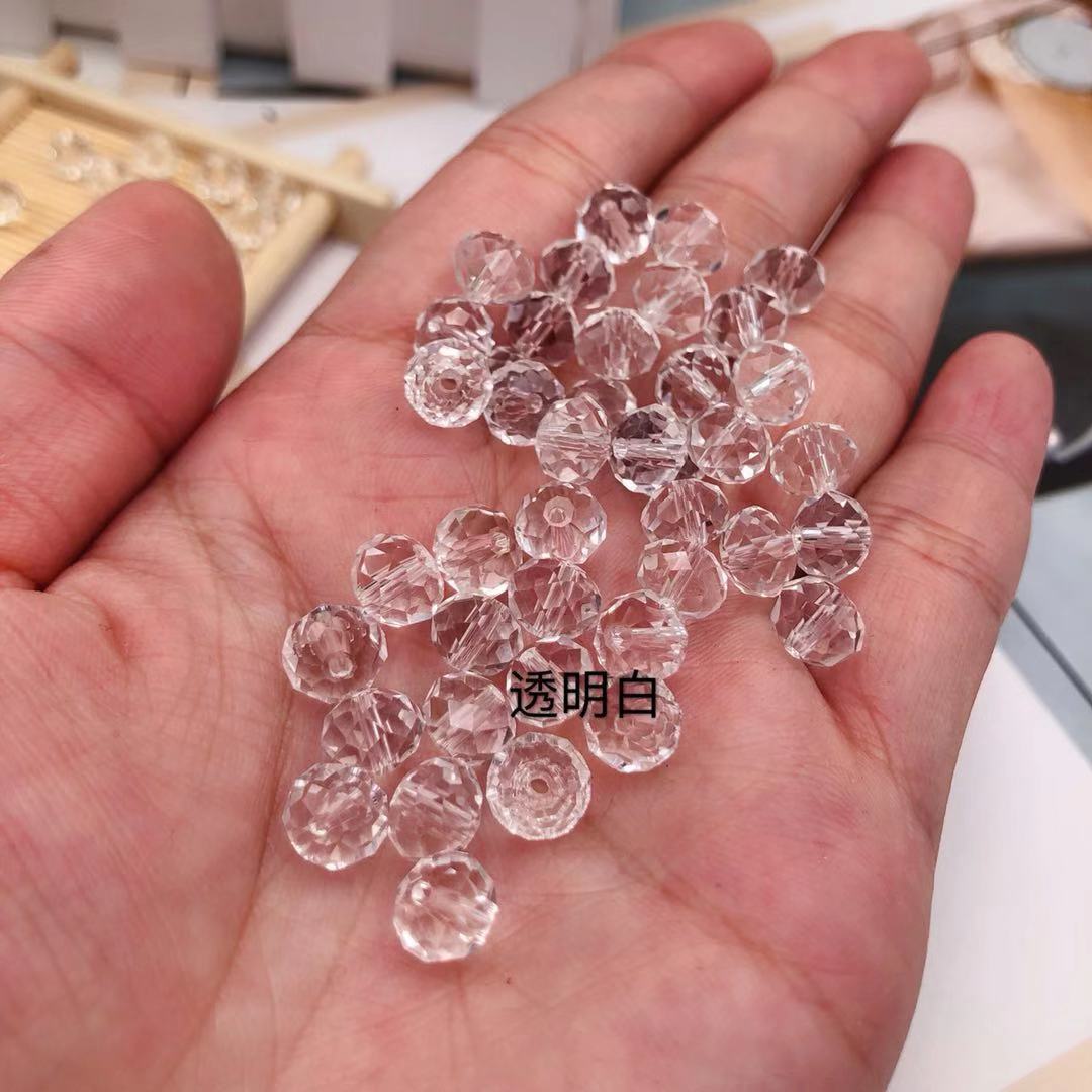 Transparent white flat beads 2mm about 150