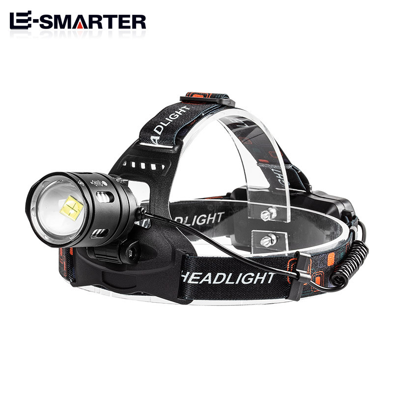 P50 linterna de luz fuerte linterna recargable iluminación al aire libre de largo alcance zoom reflector LED linterna montada en la cabeza