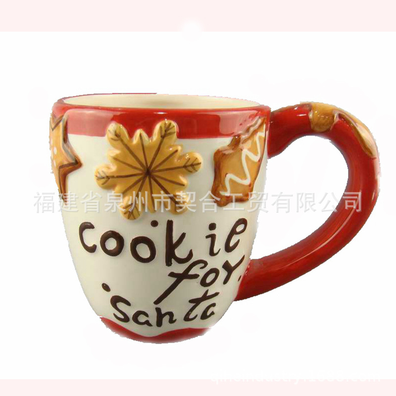 Navidad taza de cerámica exportación 3D tridimensional pan de jengibre hombre leche café retro
