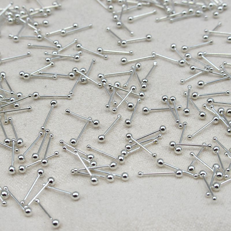 S925 sterling silver double-headed anti-drop ball dumbbell ear bone Nail Men's earrings trendy men sleep without picking ear holes