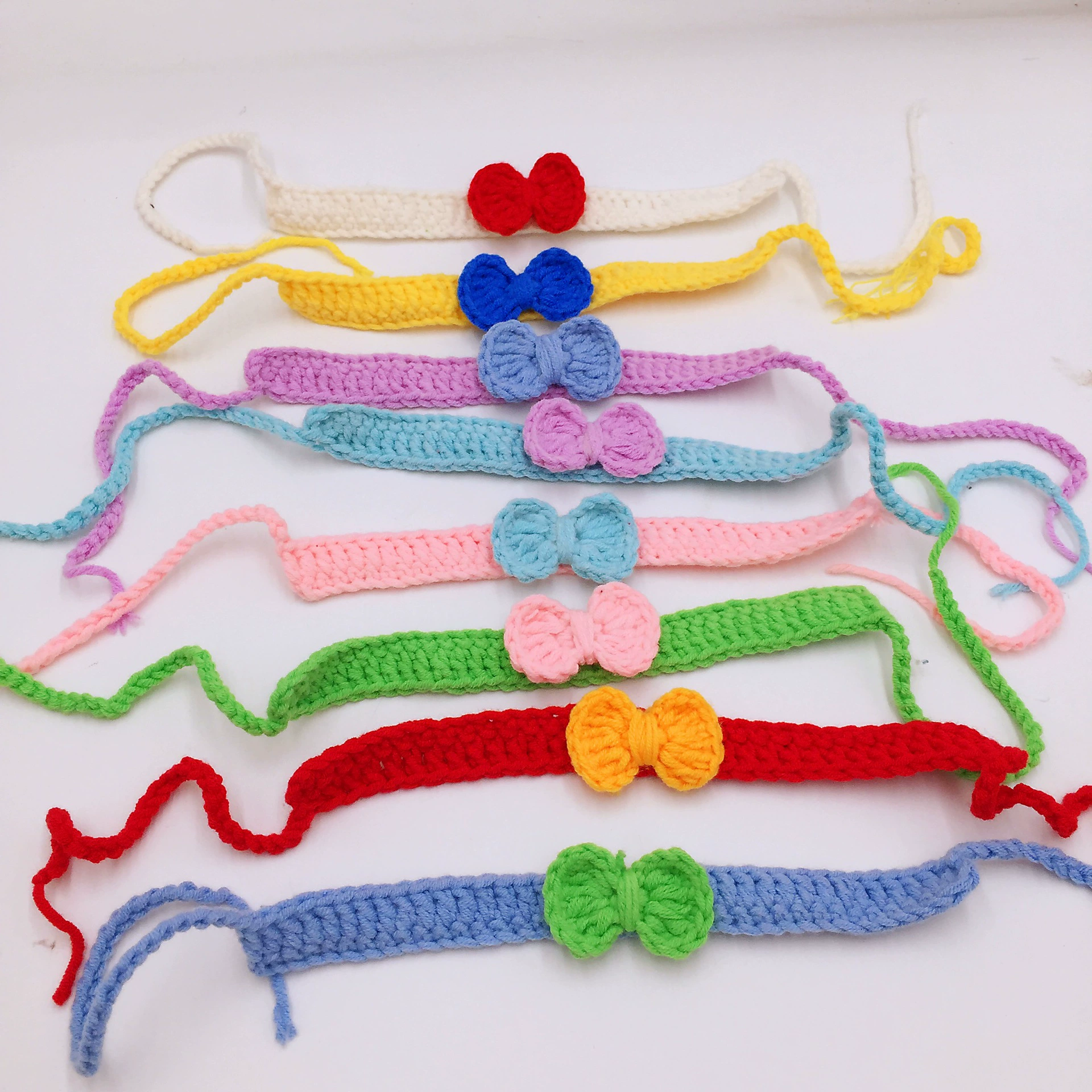 Домашняя кошка собака ручной работы из молочной шерсти вязаный шарф воротник Британский и американский короткий кукольный лук милые украшения