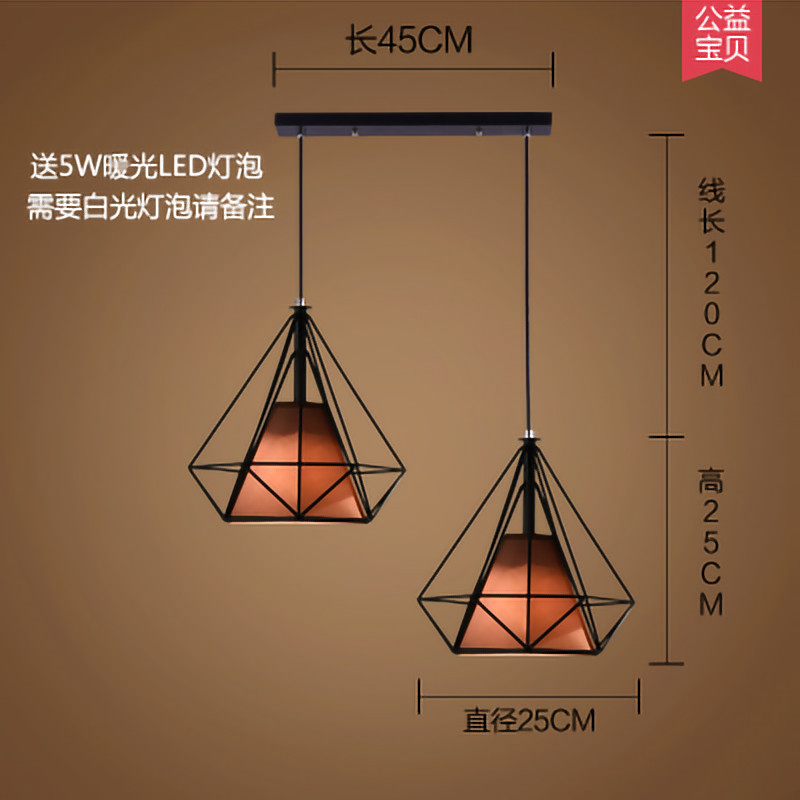 Lámpara de Techo Moderna Nórdica Minimalista para Restaurante, Creativa de Tres Cabezas, Iluminación Comercial para Tiendas, Arte de Iluminación con Barras de Hierro y Diamantes