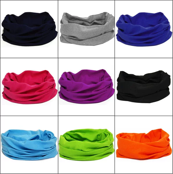Cross-border Solid Color Outdoor Seamless Magic Headscarf Men's and Women's Bicycle Riding Headscarf Mask Neck Set