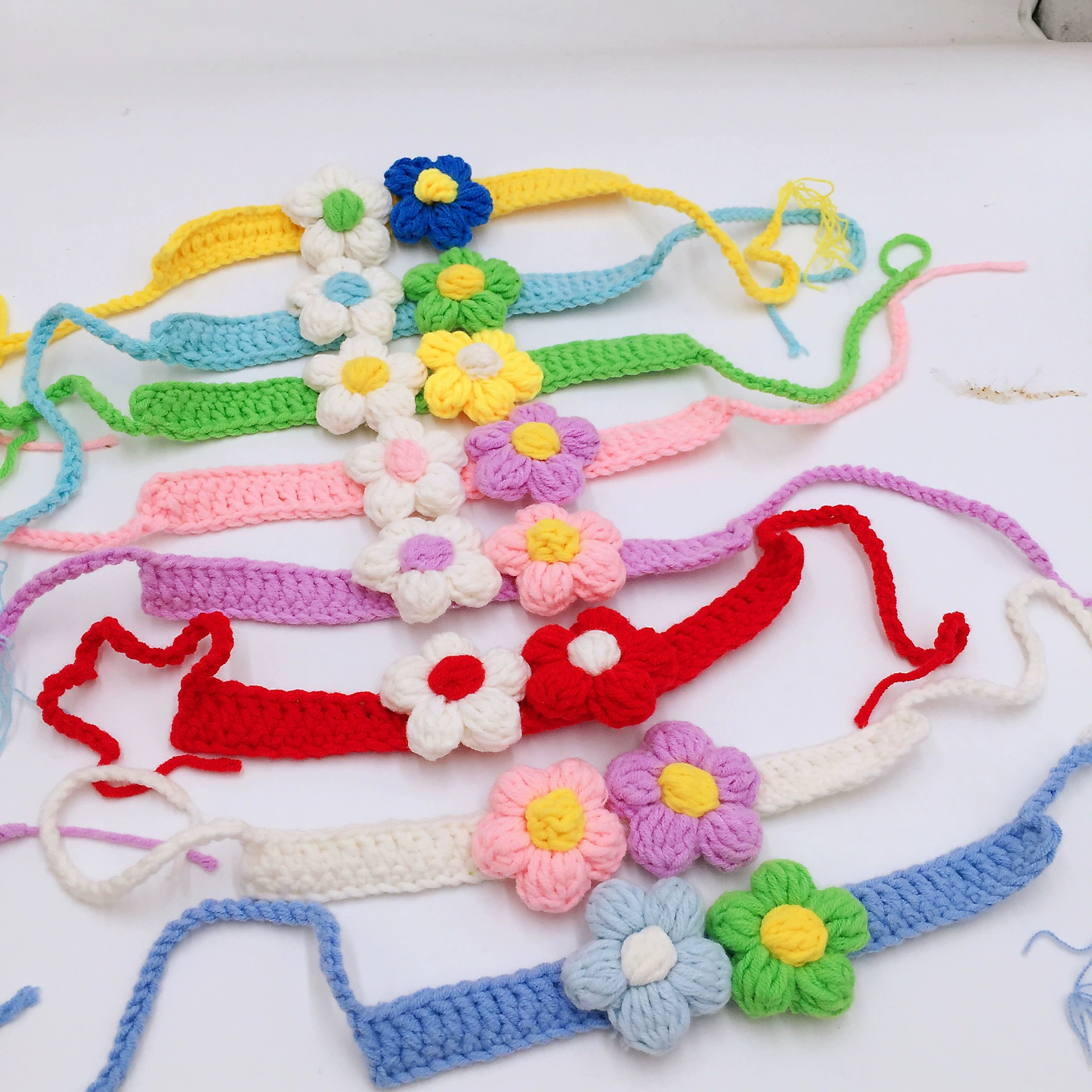 Домашнее животное кошка собака ручной работы из молочной шерсти вязаный воротник на шею Британский короткий Американский короткий Маппет цветок милые украшения