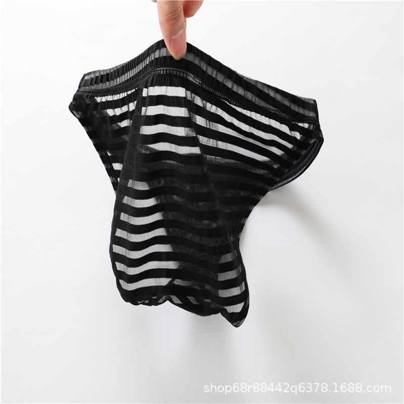 New men's triangle underwear ultra -thin ice wire transparent sex
