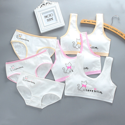 Girls bra set pure cotton growth vest underwear children's bra cotton summer 14 breathable wholesale 15