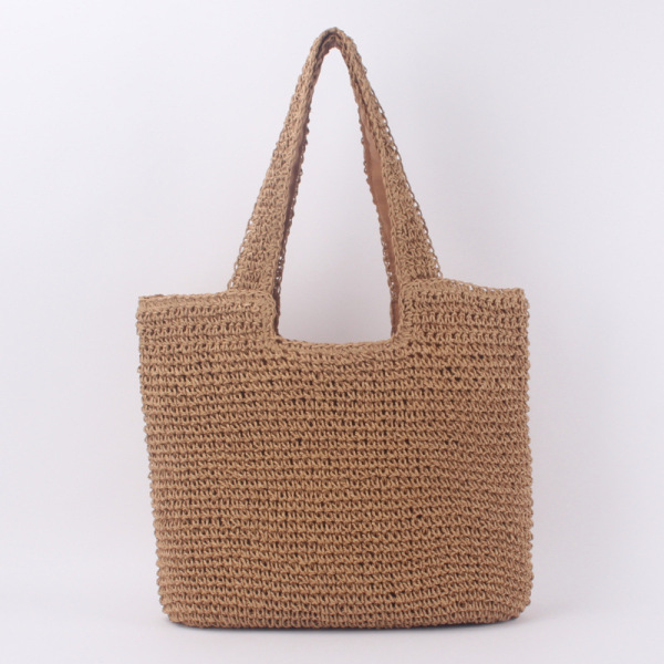 Fashionable straw universal capacious beach bag one shoulder