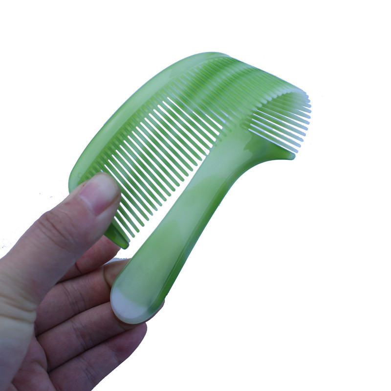 ネットで話題の折りたたみ式10本セットプラスチック製ヘアコーム、牛筋グリーンの翡翠風10本セットヘアコームセット|undefined