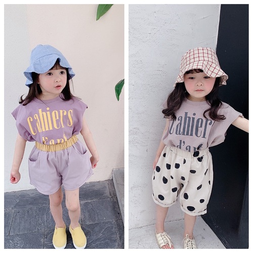 adbaby children's clothing 2024 new summer products girls Korean summer wear sleeveless T-shirt vest 20513