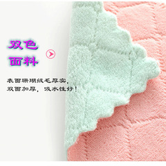 Double-sided thickened dishwasher cloth ultrasonic printing coral velvet kitchen non-stick and non-fuzzing lazy cloth scrubbing pad
