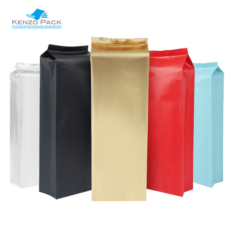Kaizheng en stock 1kg negro papel de aluminio bolsa de ocio alimentos té hornear válvula unidireccional órgano café bolsa de embalaje