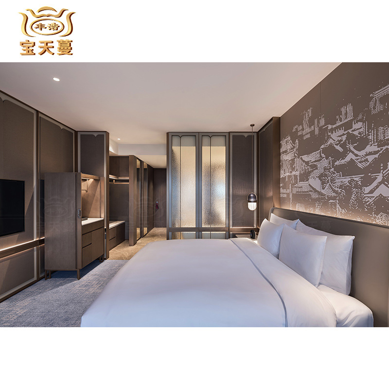 Factory Direct Star hotel room furniture 062 light luxury style hotel suite furniture to sample