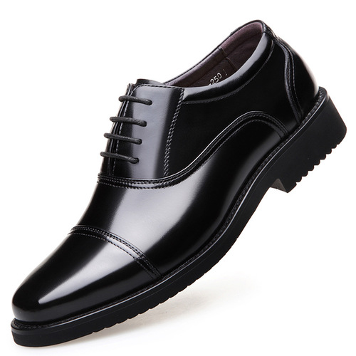 Autumn and winter three-joint black business formal men's leather shoes work three-joint versatile thick sole casual security breathable