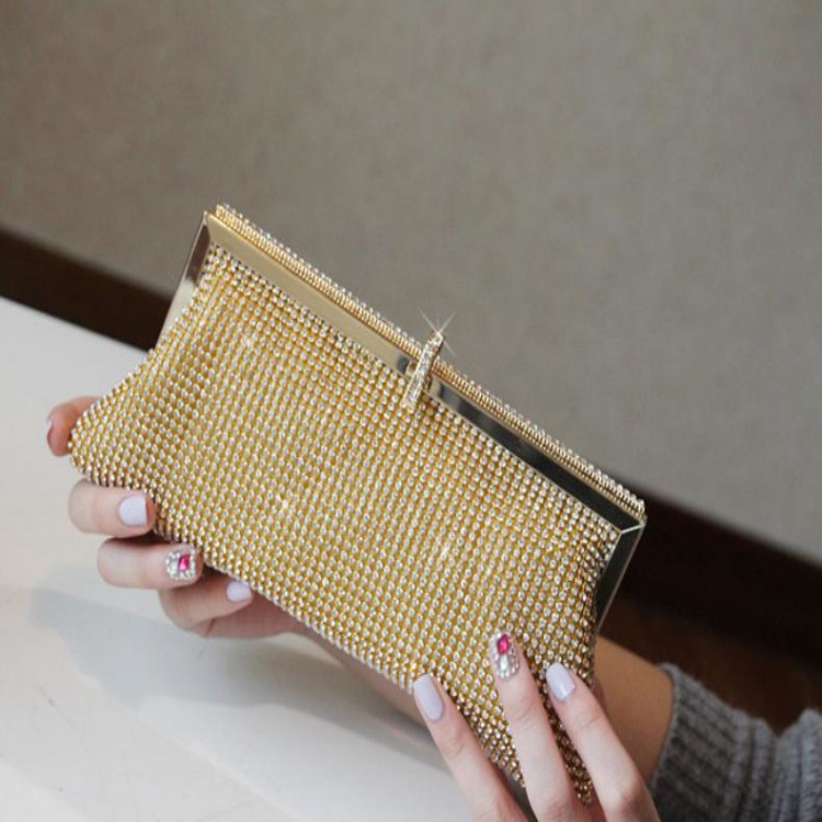 Bolso de noche brillante con diamantes de imitación para mujer clutch de novia boda y banquete